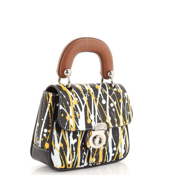 Burberry DK88 Top Handle Bag Printed Leather Mini Black, Multicolor - Picture 3 of 7